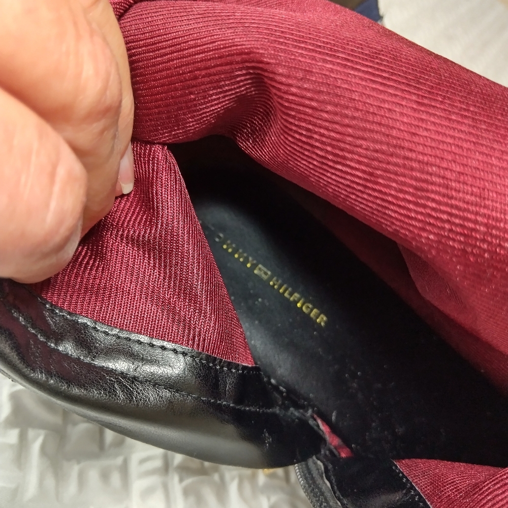 Tommy Hilfiger Riding Boots size 10 M black faux leather water resistant great - Picture 5 of 16